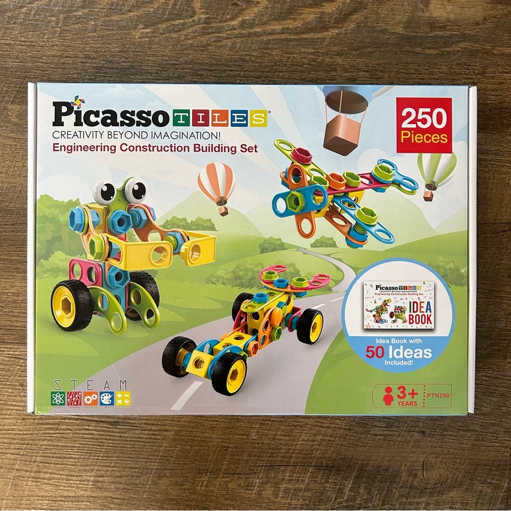PicassoTiles STEM Learning Toys 250 Piece Building Set Kids Construction PTN250